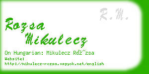 rozsa mikulecz business card